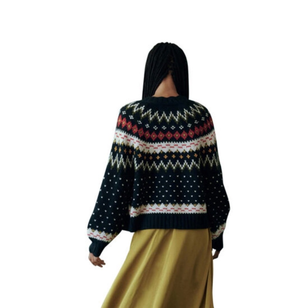 THE GREAT. Ice Rink Cardigan in Festive Fair Isle EUC - Picture 3 of 7